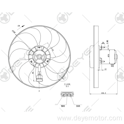 Cooling fan radiator universal for A3 I TT